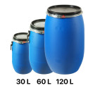 Fût à miel plastique bleu - 30 L - 40 kg