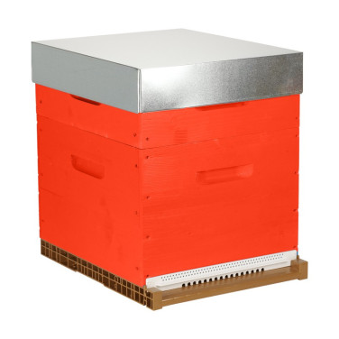 Ruche complète rouge Dadant 10 cadres Pribois® (avec cadres)