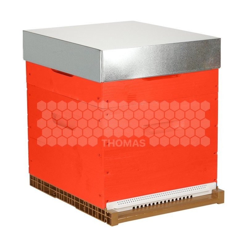 Ruche complète rouge Dadant 10 cadres Pribois® (avec cadres)