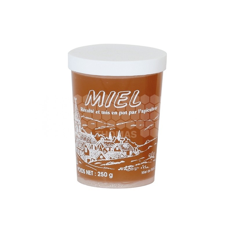 POTS EN PLASTIQUE "TEPP" - TRANSPARENTS AVEC IMPRESSION BLANCHE