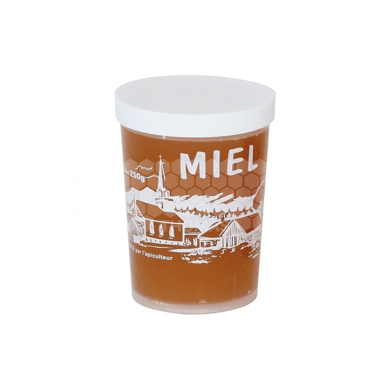 Pot plastique blanc transparent Tepp "Miel" 250 g (avec capsule)