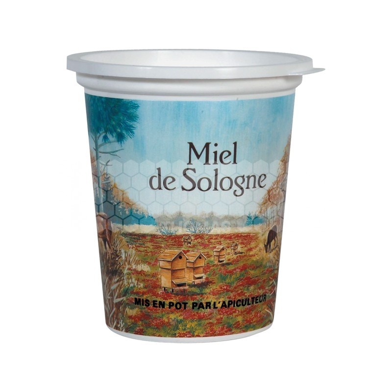 Pot plastique couleur opaque"Sologne" 500 g (avec capsule)