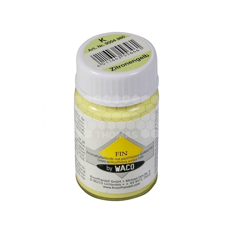Peinture acrylique pour bougie couleur jaune citron mate (pot 50 ml)
