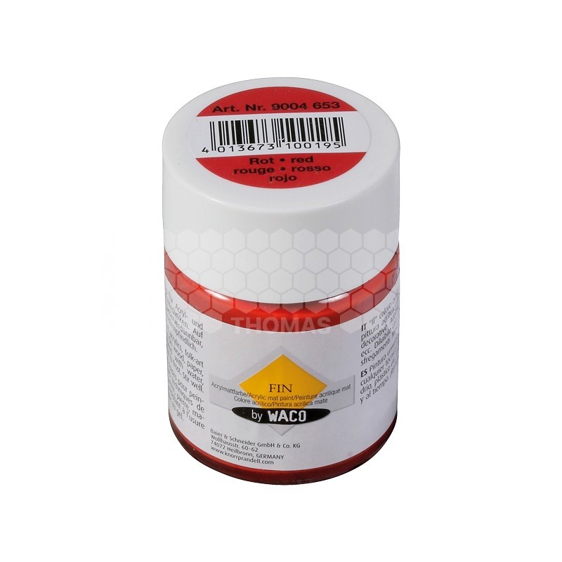 Peinture acrylique pour bougie - couleur rouge mate (pot 50 ml)