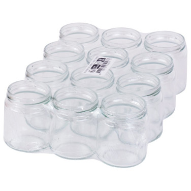 Pots verre Réserve 250 g TO 63 (pack de 12 pièces, sans capsules)