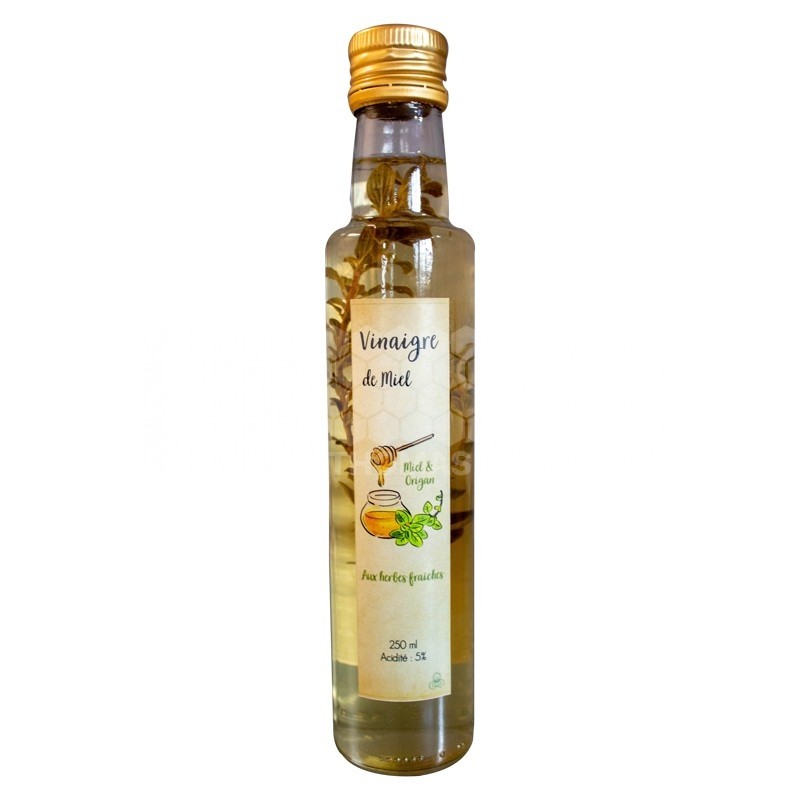 Vinaigre de miel et origan (bouteille 250 ml)