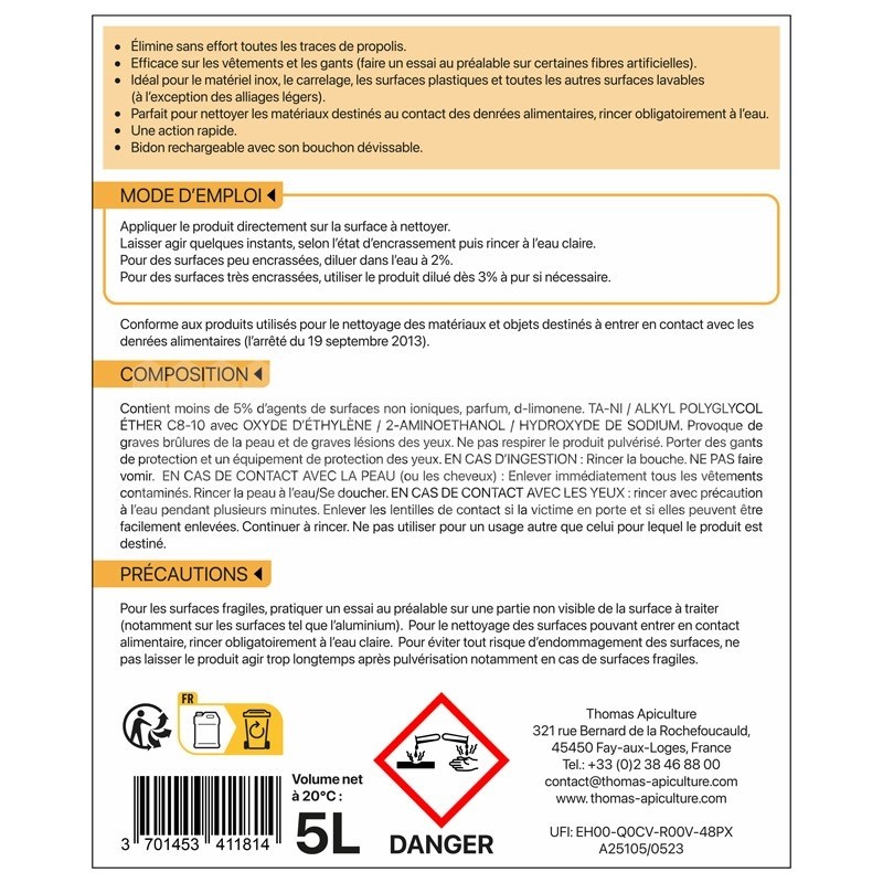 API CLEAN BIDON ECO DESINCRUSTANT PROPOLIS (5 LITRES)