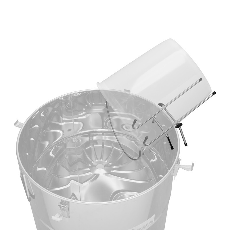 Support égouttoir en inox ajustable pour seau à miel