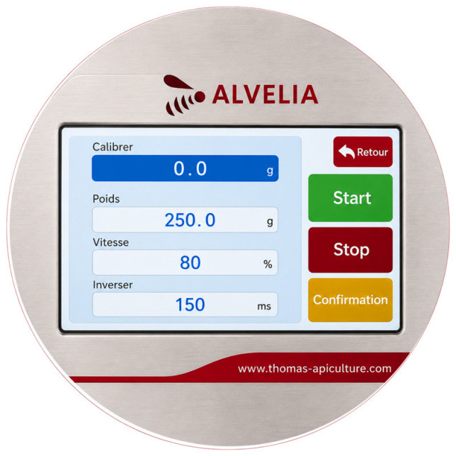 Doseuse à miel digitale Pro Alvelia sur table tournante