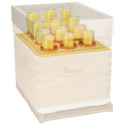 Plateau de récolte miel en rayon pour 12 pots en verre Ø 9 cm