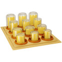 Plateau de récolte miel en rayon pour 12 pots en verre Ø 9 cm