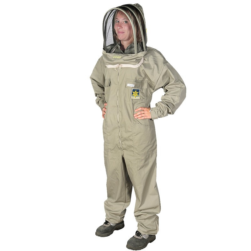 Combinaison d'apiculteur premium avec cagoule Sherriff (couleur Kaki)