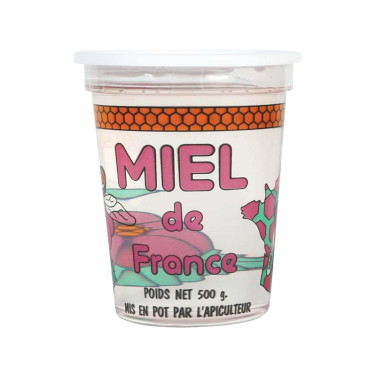 Pots plastiques transparents SIM "Miel de France" 500 g (240 pots)