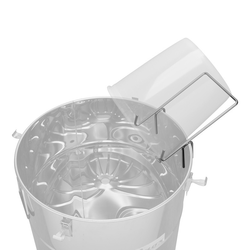 Support égouttoir en inox professionnel pour seau à miel