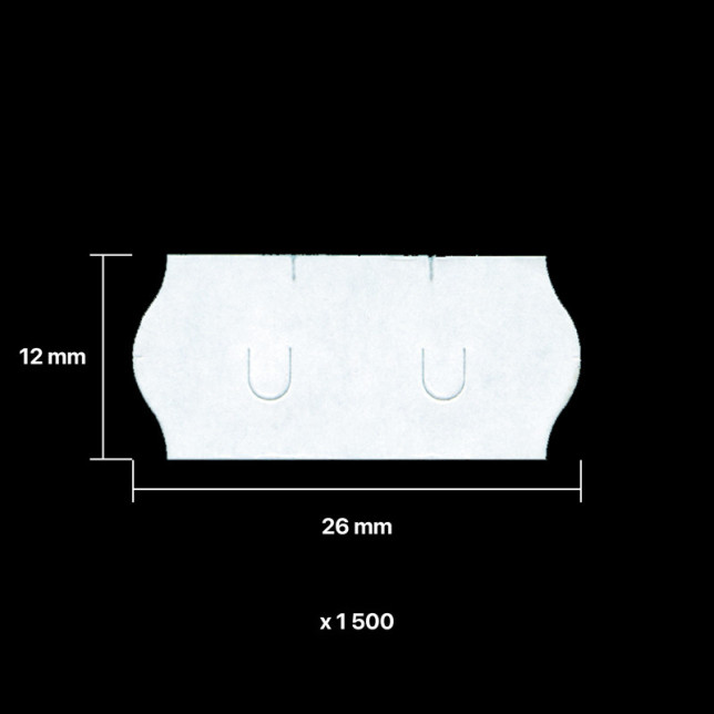 Étiquettes vierges pour pince à étiqueter 26 x 12 mm rouleau de 1500