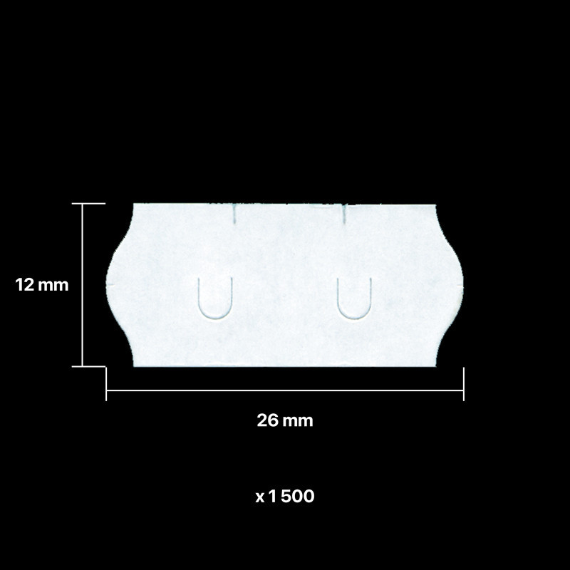 Étiquettes vierges pour pince à étiqueter 26 x 12 mm rouleau de 1500