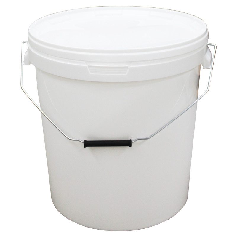 Tonnelet plastique blanc 40 à 45 kg anse métal (couvercle inclus)
