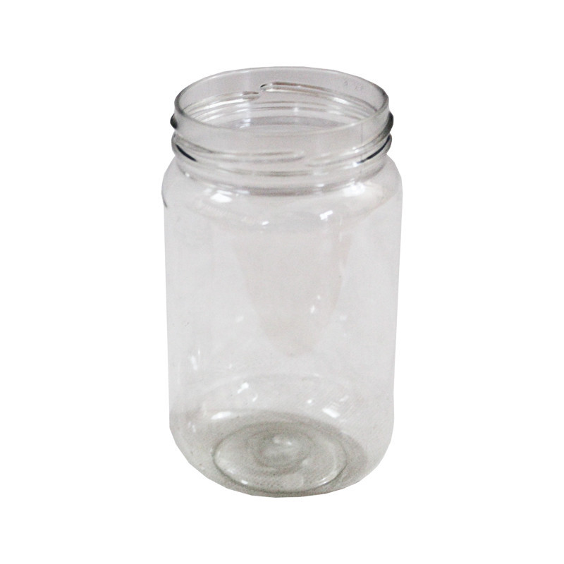 Pot plastique transparent rond PET 500 g TO 63 TEPP (sans capsule)