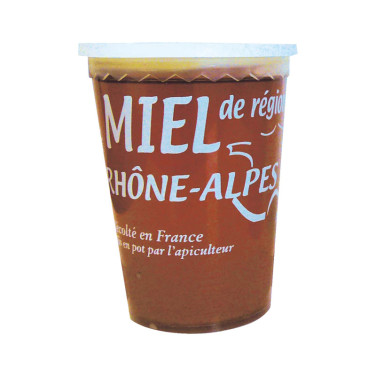 Pot plastique blanc transparent Tepp Rhône-Alpes 500 g (avec capsule)