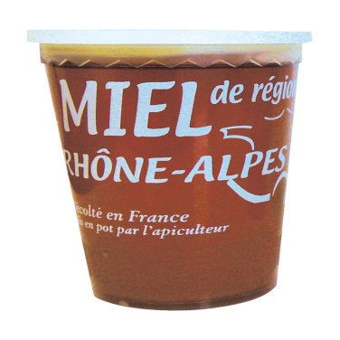 Pot plastique blanc transparent Tepp Rhônes-Alpes 1 kg (avec capsule)