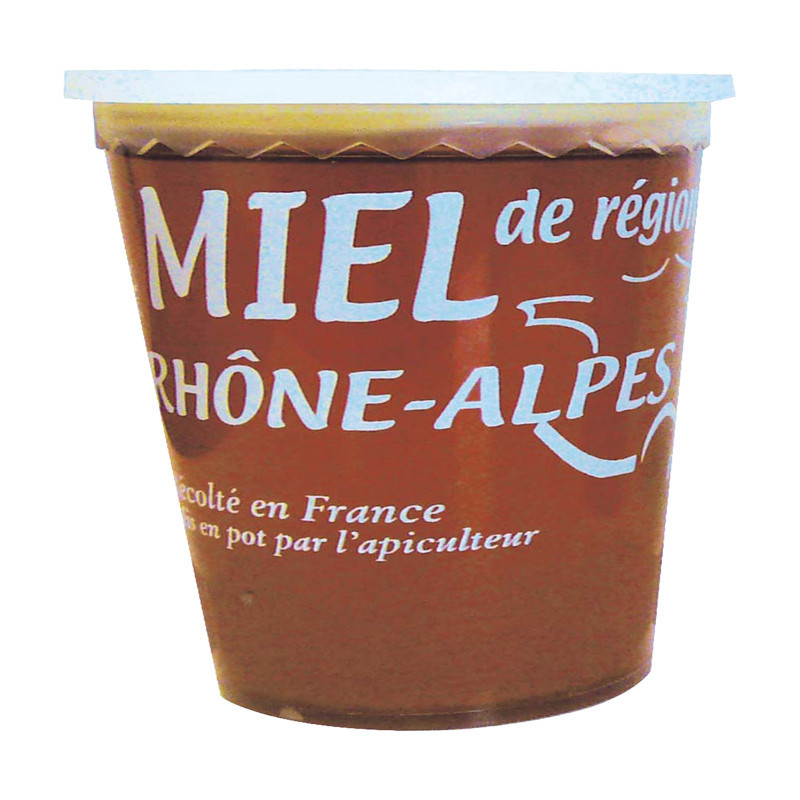 Pot plastique blanc transparent Tepp Rhônes-Alpes 1 kg (avec capsule)