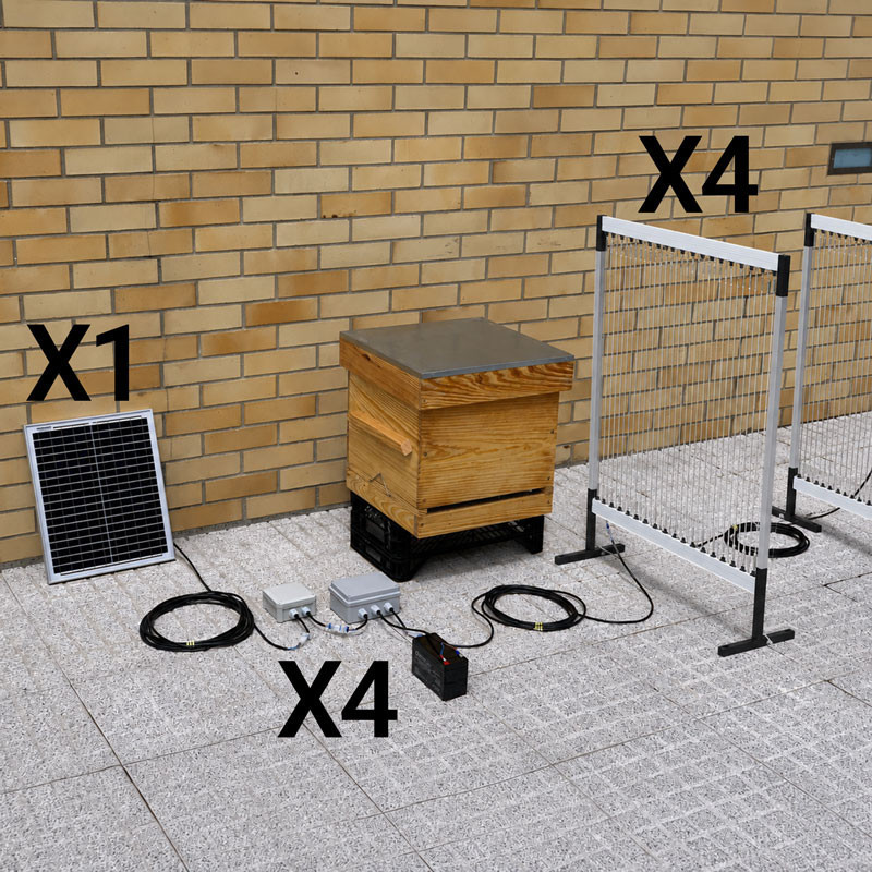 Kit 4 harpes électriques photovoltaïques 20 W montées
