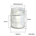 Pots verre Jupe Haute 250 g 225 ml DWO 66 - pack 12 pots seuls