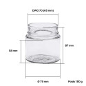 Pots verre Jupe Haute 400 g 314 ml DWO 70 - palette 2436 pots seuls