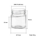 Pots verre Jupe Haute 250 g 212 ml DWO 70 - pack 12 pots seuls