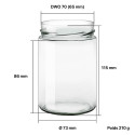 Pots verre Jupe Haute 500 g 370 ml DWO 70 - palette 2097 pots seuls