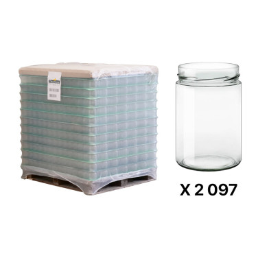 Pots verre Jupe Haute 500 g 370 ml DWO 70 - palette 2097 pots seuls