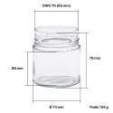 Pots verre Jupe Haute 340 g 262 ml DWO 70 - palette 2730 pots seuls