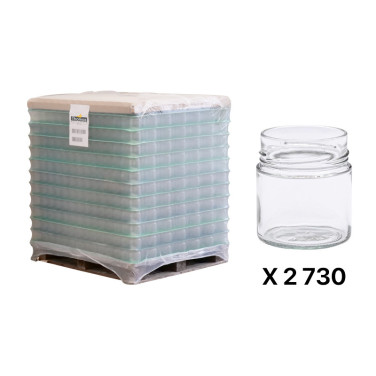 Pots verre Jupe Haute 340 g 262 ml DWO 70 - palette 2730 pots seuls